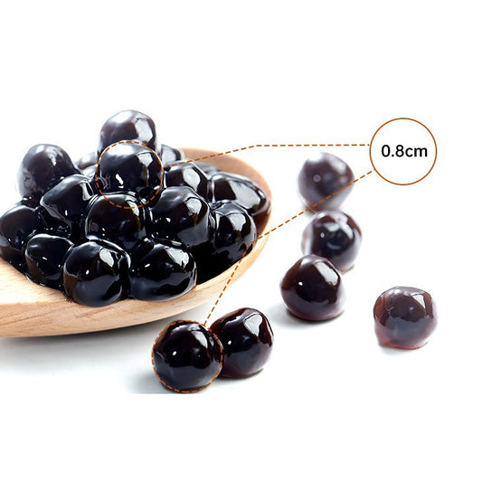 Black Pearl Tapioca for Bubble Tea, Large Boba Pearls, Approximately 0.8cm, 500g