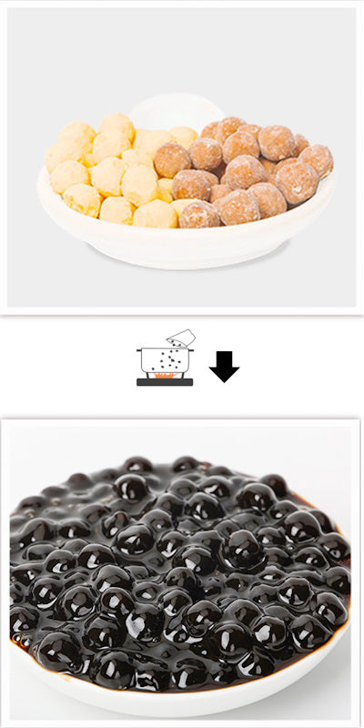 Black Pearl Tapioca for Bubble Tea, Large Boba Pearls, Approximately 0.8cm, 500g